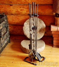 кованый каминный набор, каминный набор.