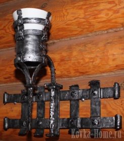 Кованый фонарь "Атилла с плафоном", кованые светильники, кованые фонари